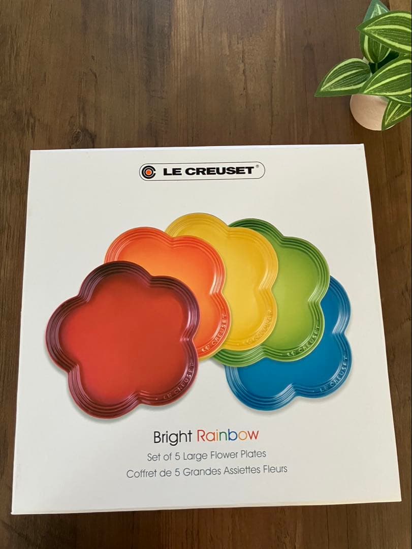 ゆか【新品未使用】ル・クルーゼ　フラワープレート 23 cmレインボー