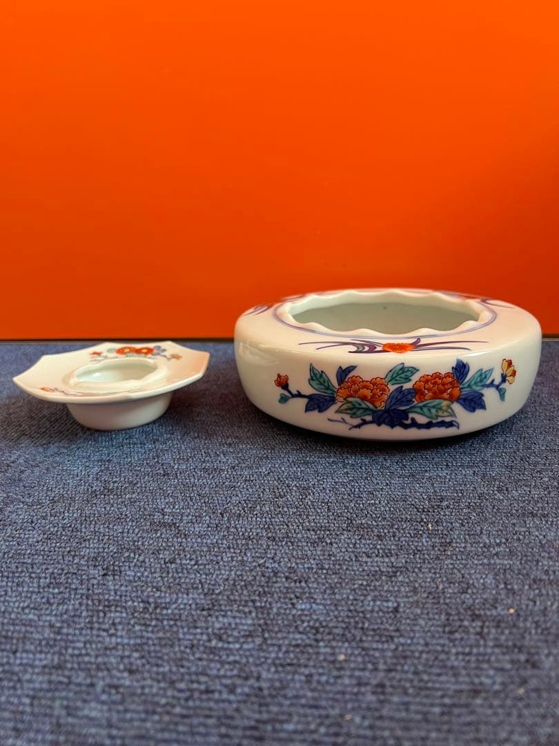 1498  今右衞門　錦花絵　灰皿　2客
