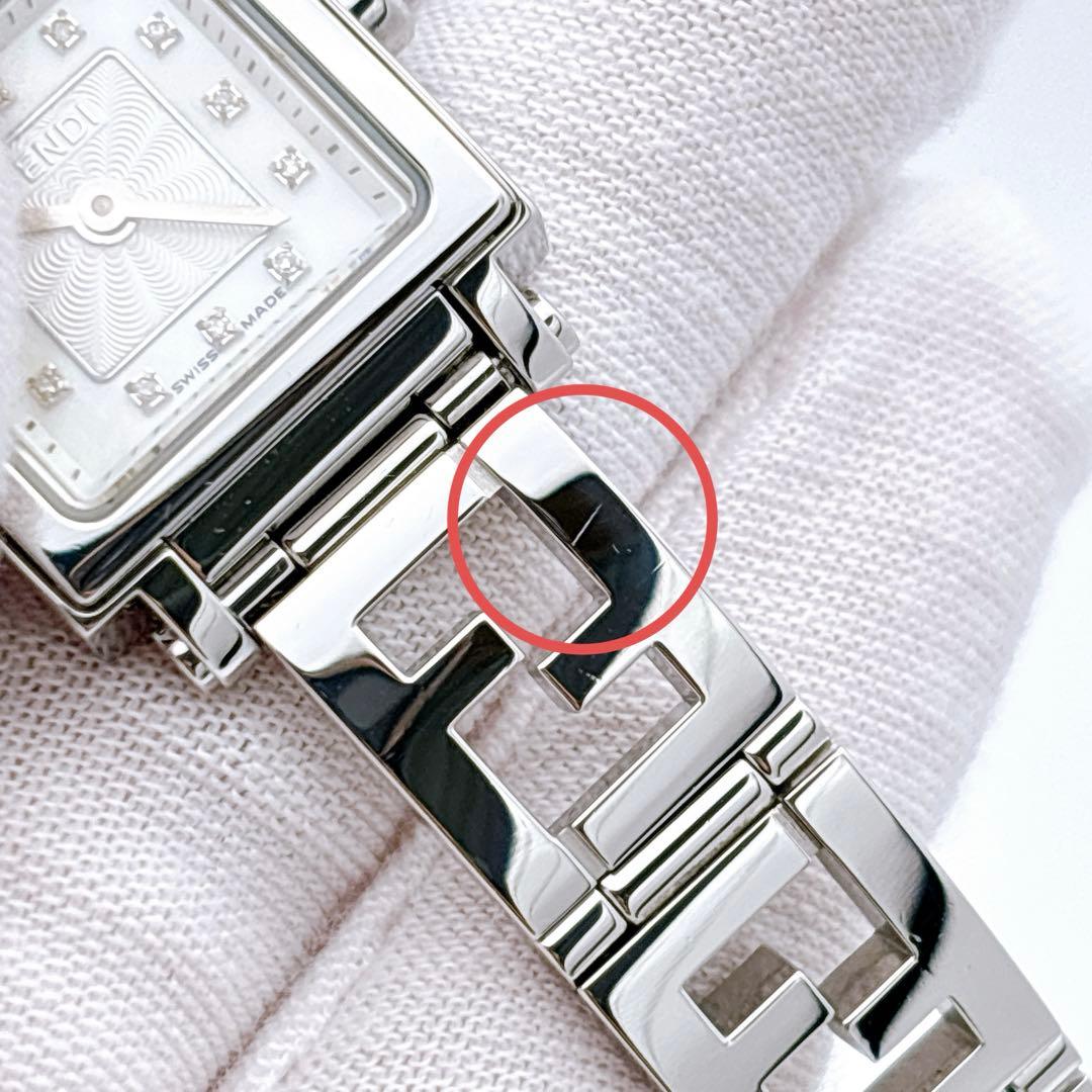 【美品・電池新品・完備】FENDI 60500L ダイヤ クアドロミニ オロロジ