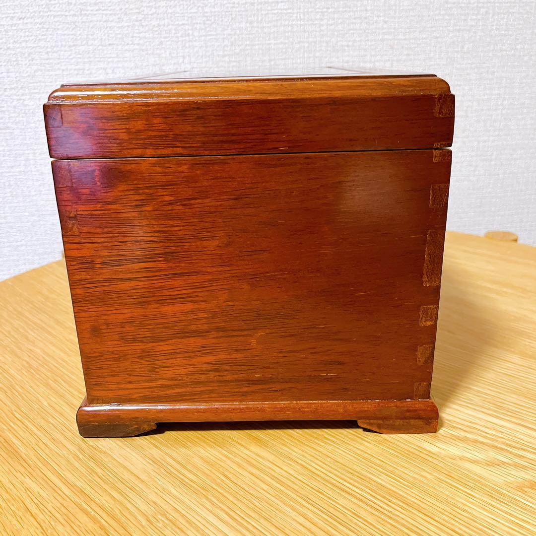 花梨無垢材　ジュエリーボックス　宝石箱　唐木　螺鈿細工　象嵌　小引き出し　化粧台
