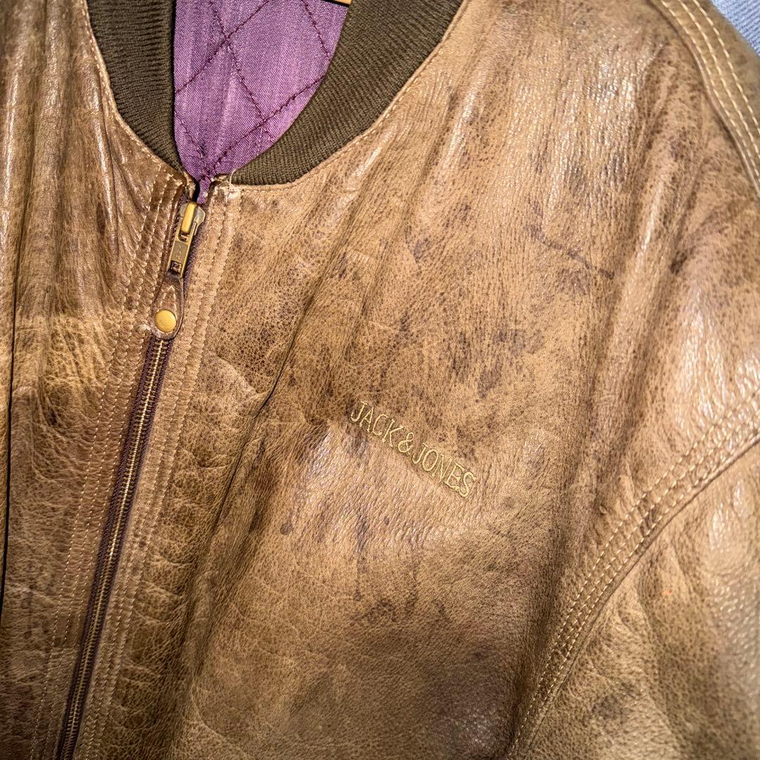 1980s JACK&JONES レザーMA-1 ブルゾン フライトジャケット