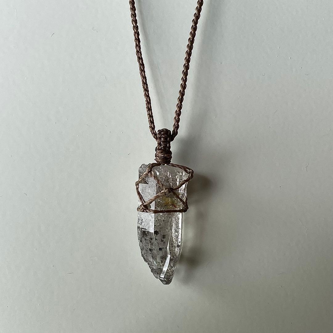 ヒマラヤ水晶 ガネッシュヒマール ＊ マクラメペンダント ネックレス15