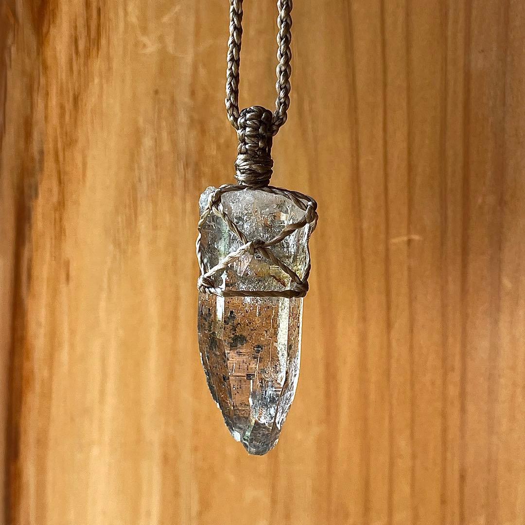 ヒマラヤ水晶 ガネッシュヒマール ＊ マクラメペンダント ネックレス15