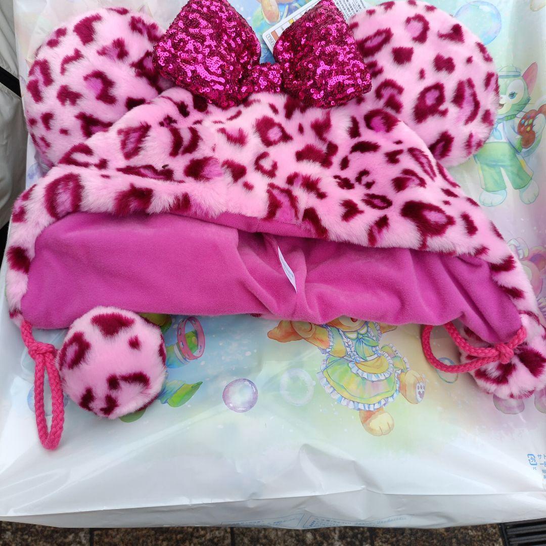 10/16発売【完売商品】ミニー ヒョウ柄 ファンキャップ ピンク