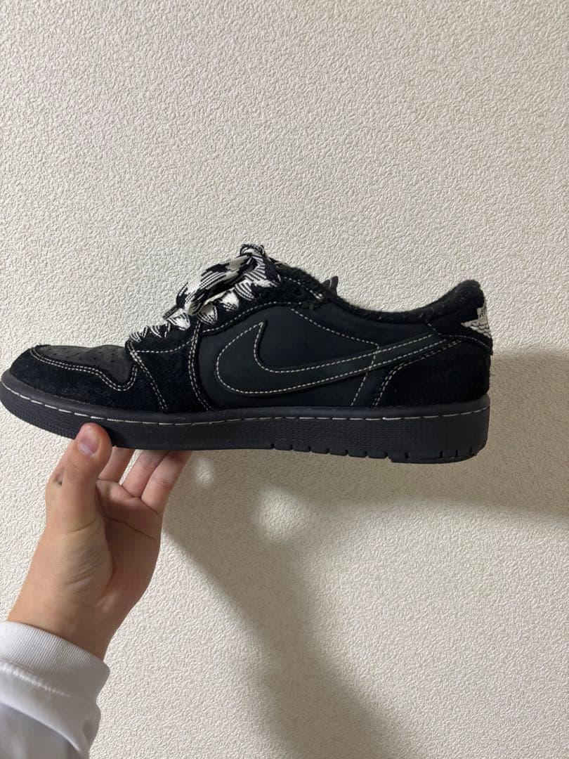 Travis × Nike Aj1 Low OG \"Black Phantom\"