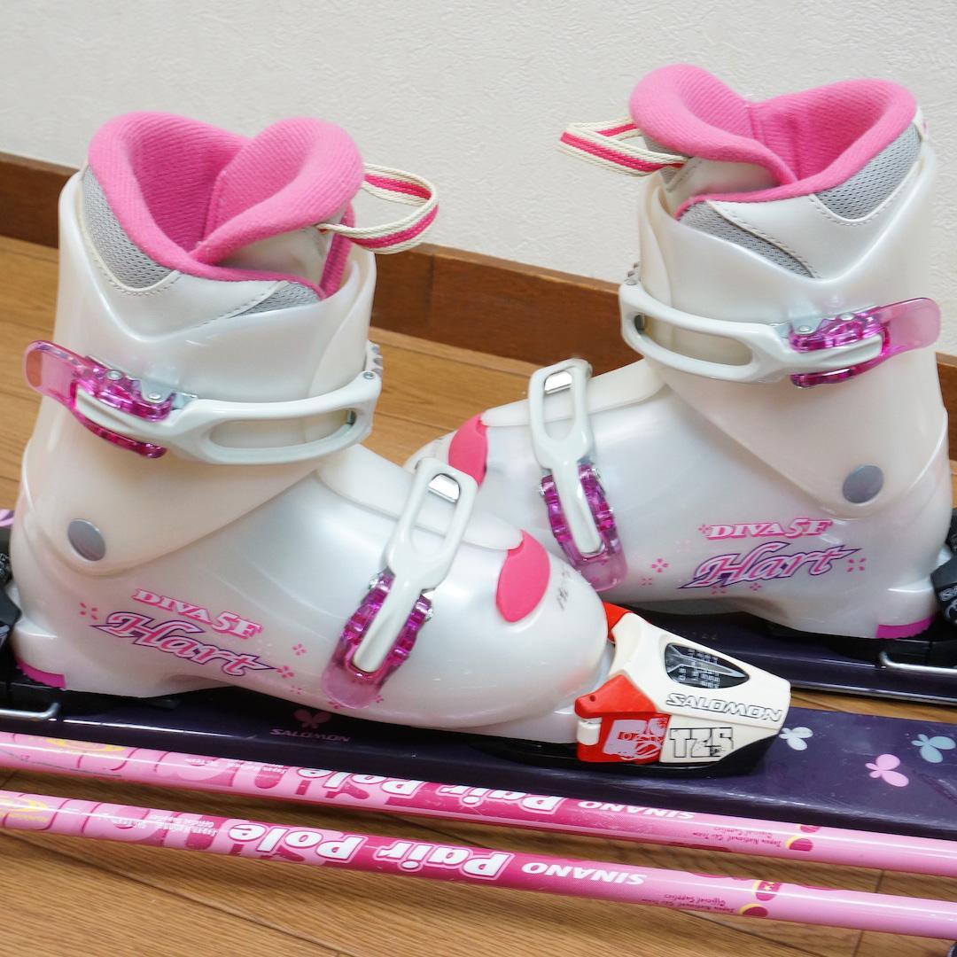 メンテ済 120cm 靴21cm SALOMON カービングスキーセット