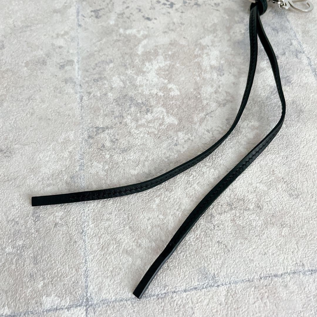 未使用級✨LOEWE アナグラム キーリング シルバー レザー ブラック