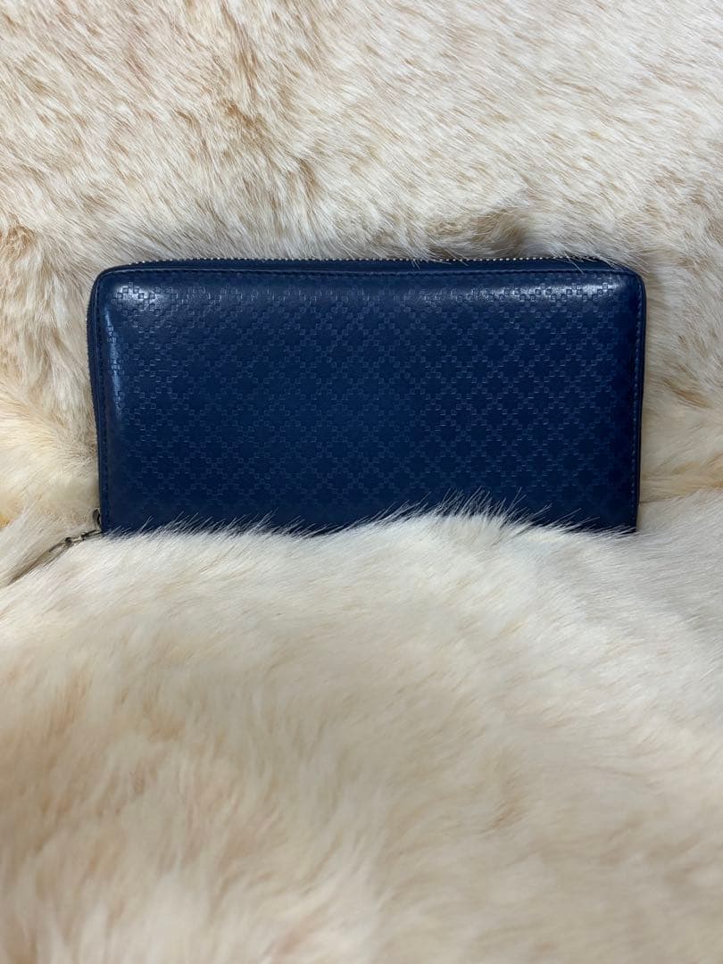 と*ぴ様 【美品】GUCCI グッチ　ディアマンテ　ラウンドファスナー　ネイビー