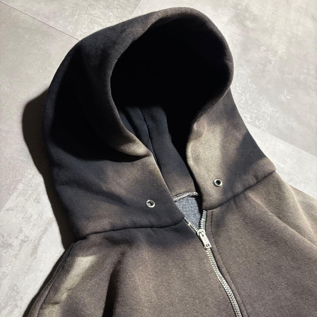 70s - unknown パーカー　フルジップ　サンフェード　黒　ブラック