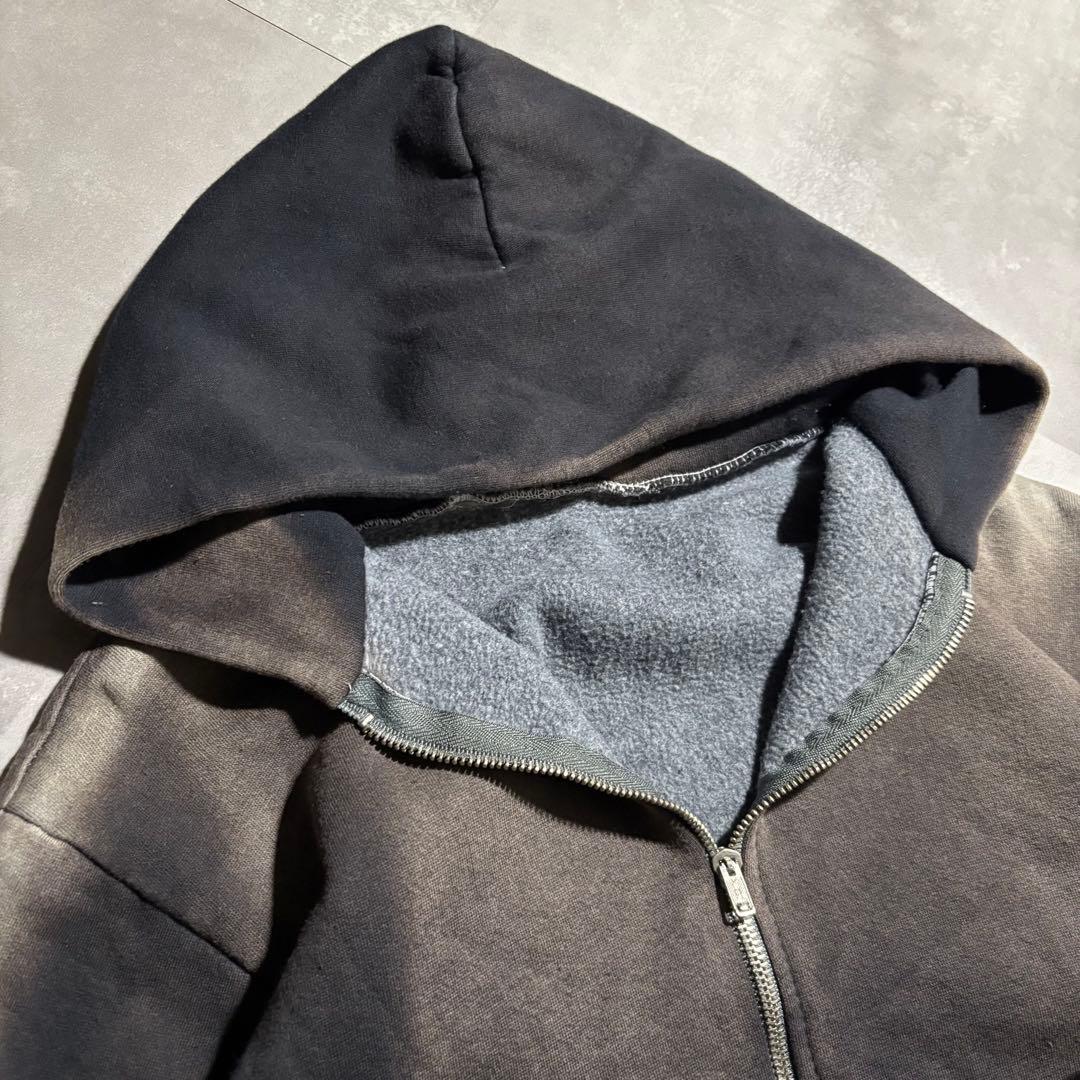 70s - unknown パーカー　フルジップ　サンフェード　黒　ブラック