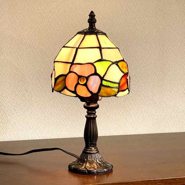 輸入雑貨　ティファニースタイル　エレガント　丸型ステンドグラス　テーブルランプ