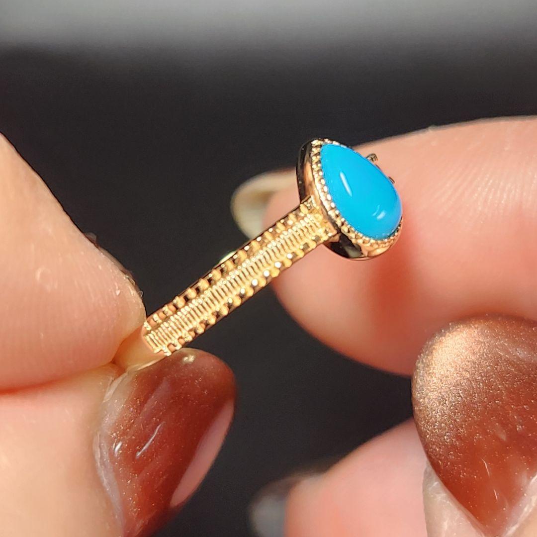 レア【新品】スリーピングビューティーターコイズフリーサイズリング sv925