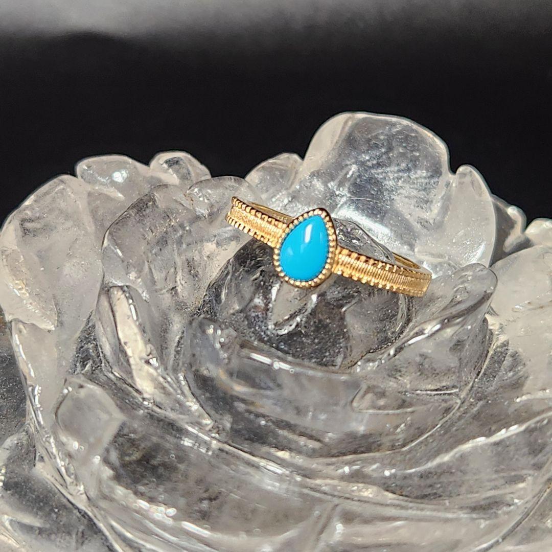 レア【新品】スリーピングビューティーターコイズフリーサイズリング sv925