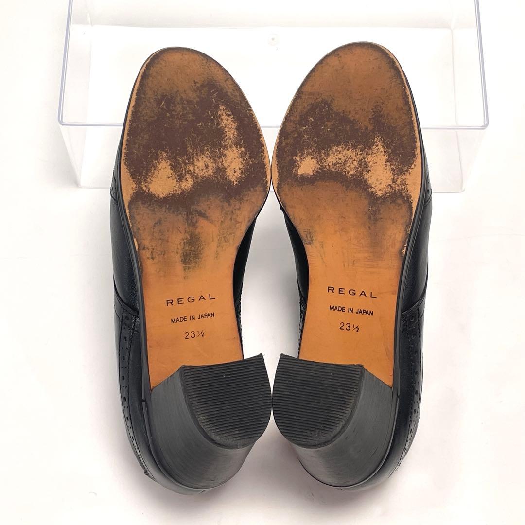 師走セール REGAL リーガル ウイングチップ パンプス ブラック 23.5