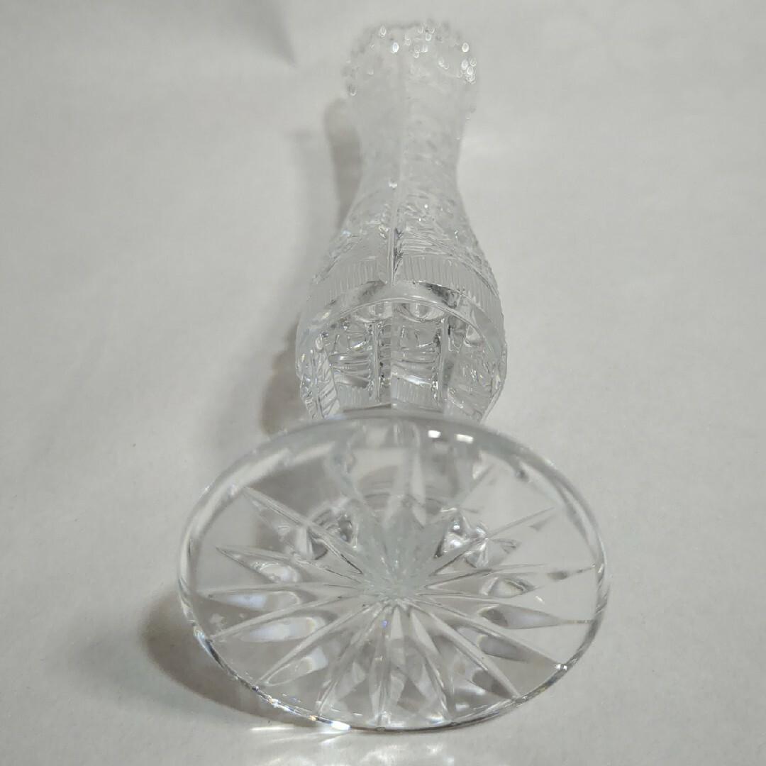 ボヘミアンガラス 500PK 一輪挿し クリア カットグラス 美品