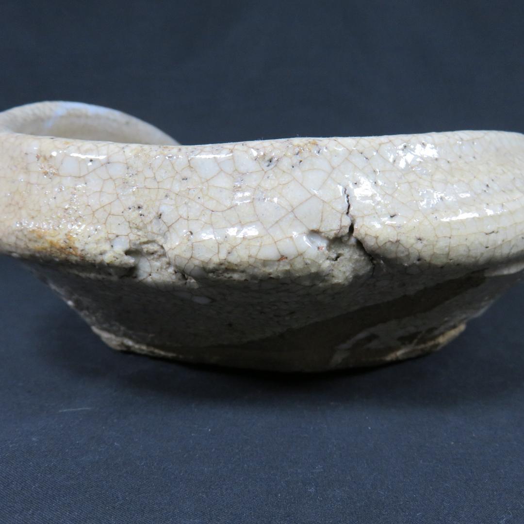 大片口 酒器 志野 水盤 花器 花入 盆 皿 窯傷 手びねり