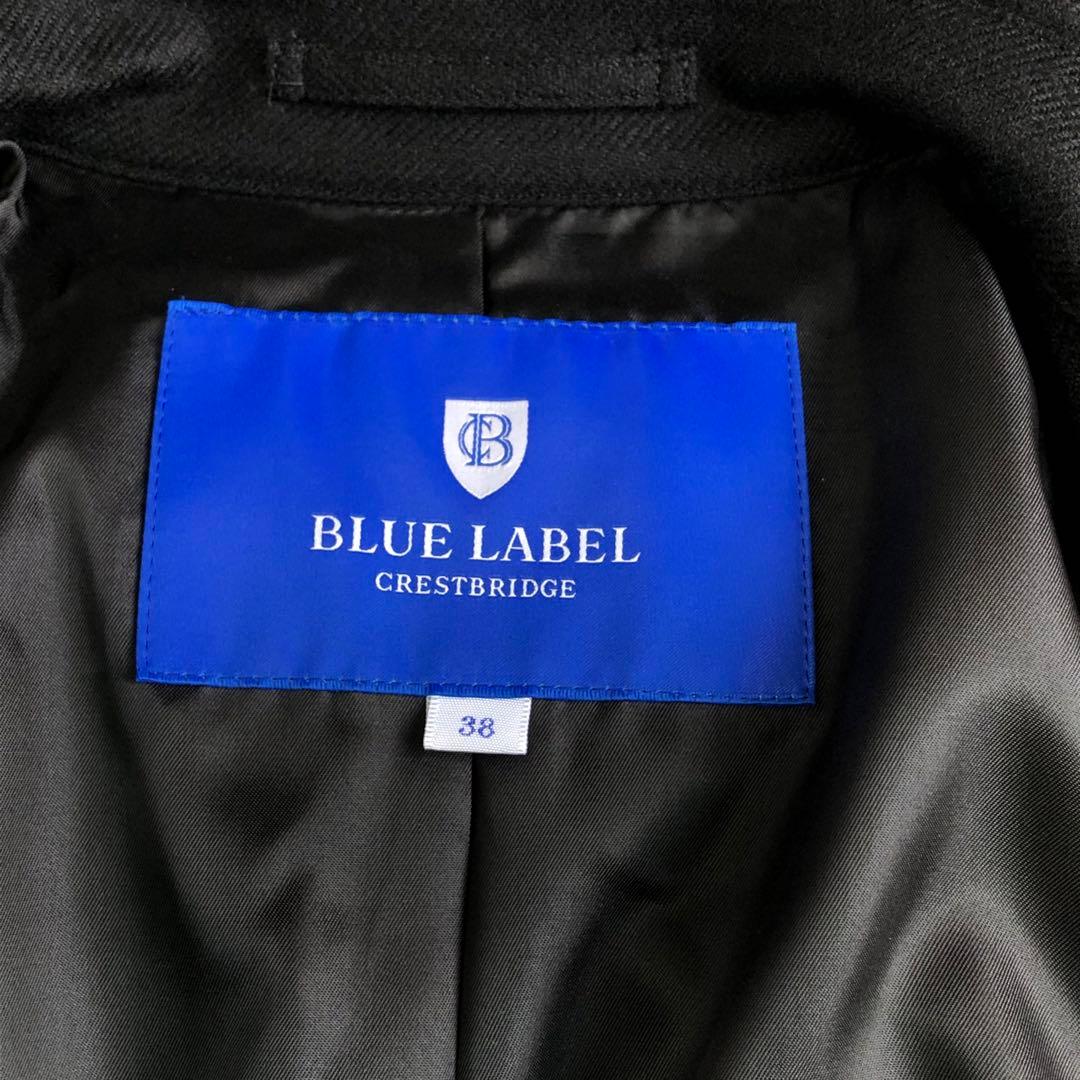 極美品 希少 ブルーレーベルクレストブリッジ トレンチコート チェック フリンジ