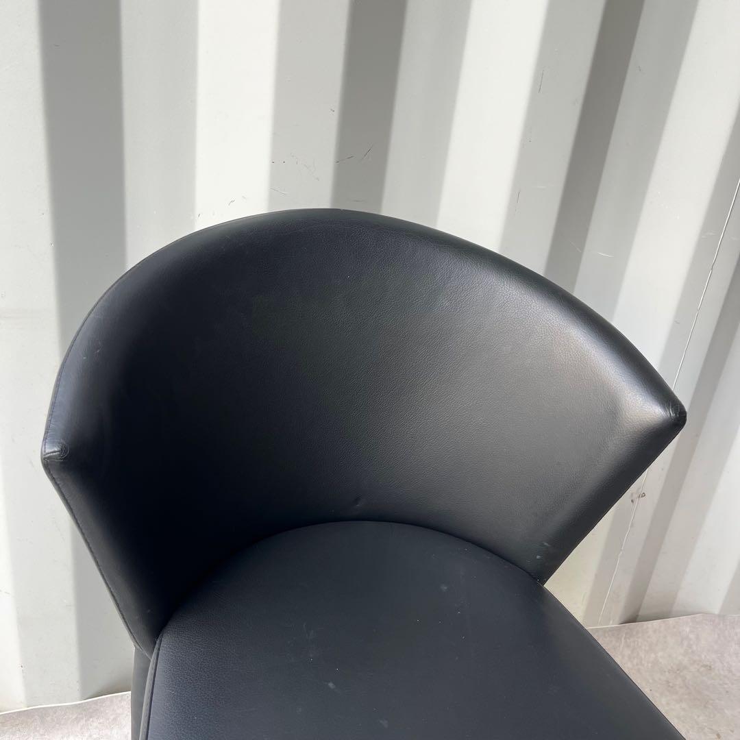 取付無料！カリガリス イタリア アメリチェア 本革ブラック ダイニングチェア
