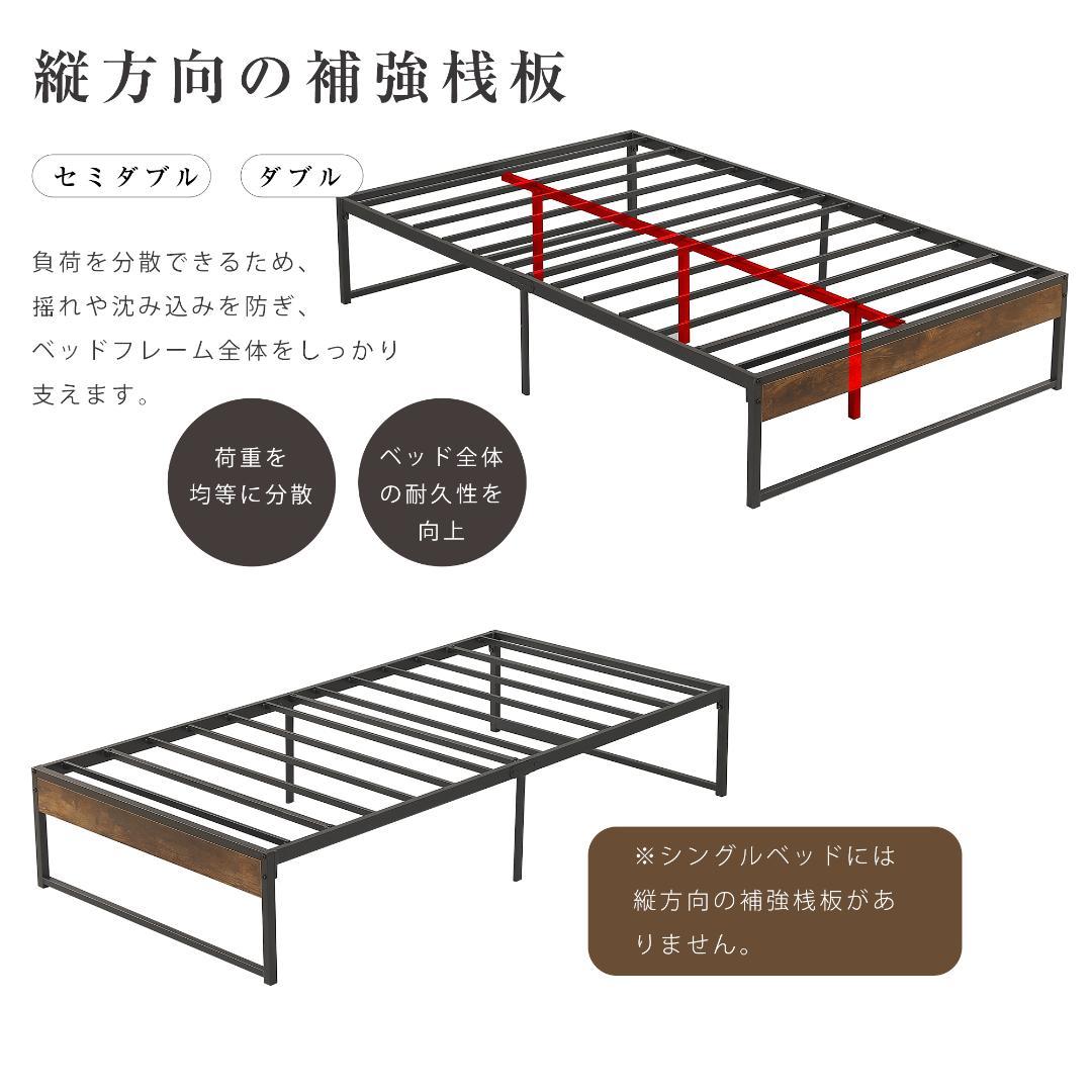 【ダブル D】ベッドフレーム パイプベッド ダブル D ベッド White