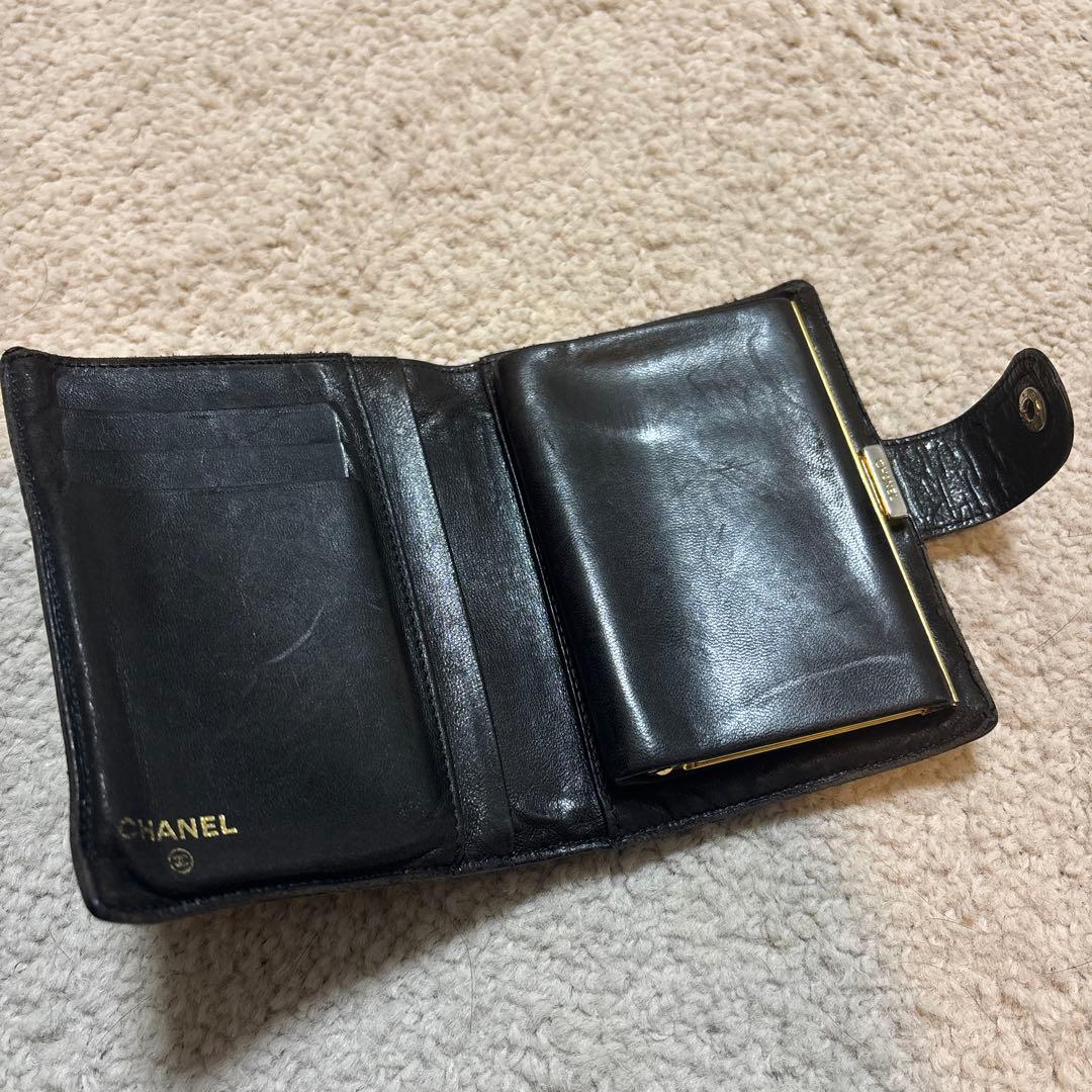 CHANEL ラムスキン 人気のガマ口 財布