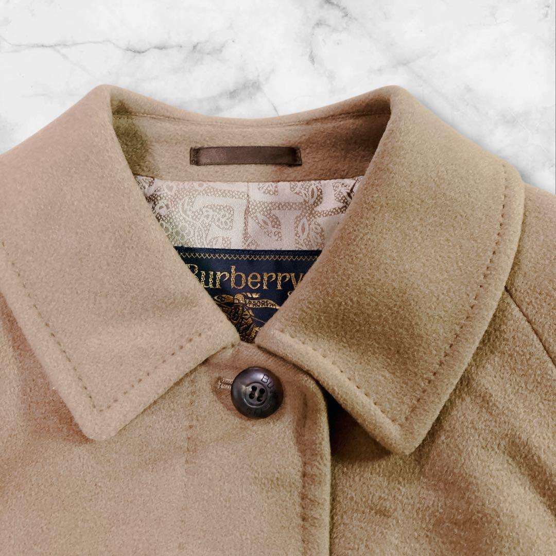 【美品】Burberrys カシミヤ100%　ロングコート 裏地ロゴ柄　キャメル