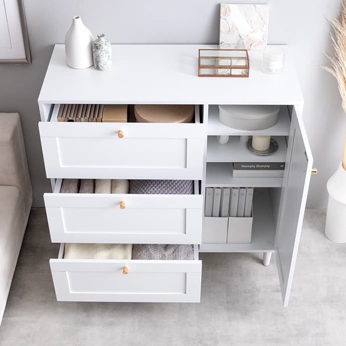 【幅90cm】 Calan キャビネット チェスト アンティーク収納