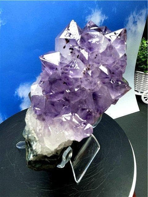AAA級◆天然タイチンアメジスト原石クラスターB86G3/307G09D