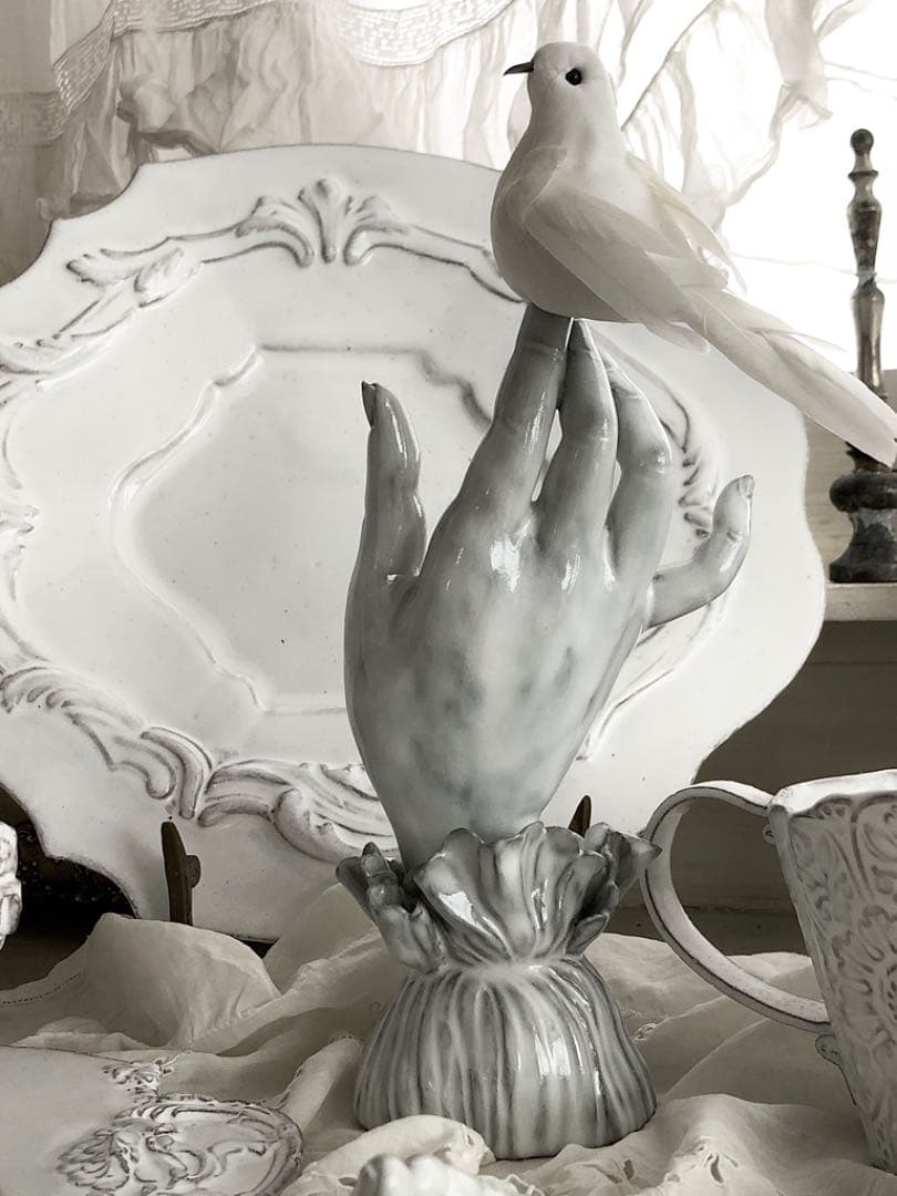 アーティスト　婦人　ハンド　オブジェ　バードセット　レースフリル袖 /アスティエ