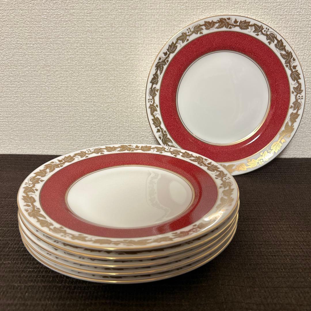 ウェッジウッド　ホワイトホール　パウダールビー　デザートプレート　20.5cm