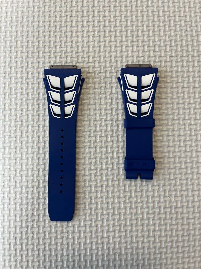 m⭐︎リシャールミル　ラバーベルト　ブルー×ホワイト