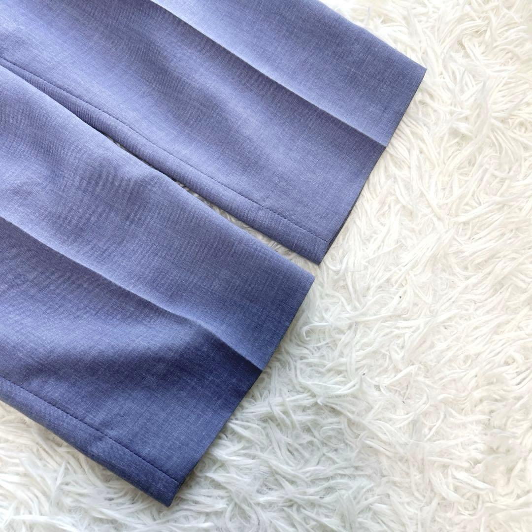 美品✨洗える☆インディヴィ　ノーカラー＆パンツセットアップ　38 M リネン