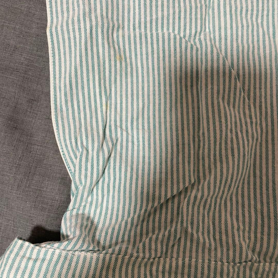 【ビンテージ】Ralph Lauranフリル付きエプロン 水色ストライプ