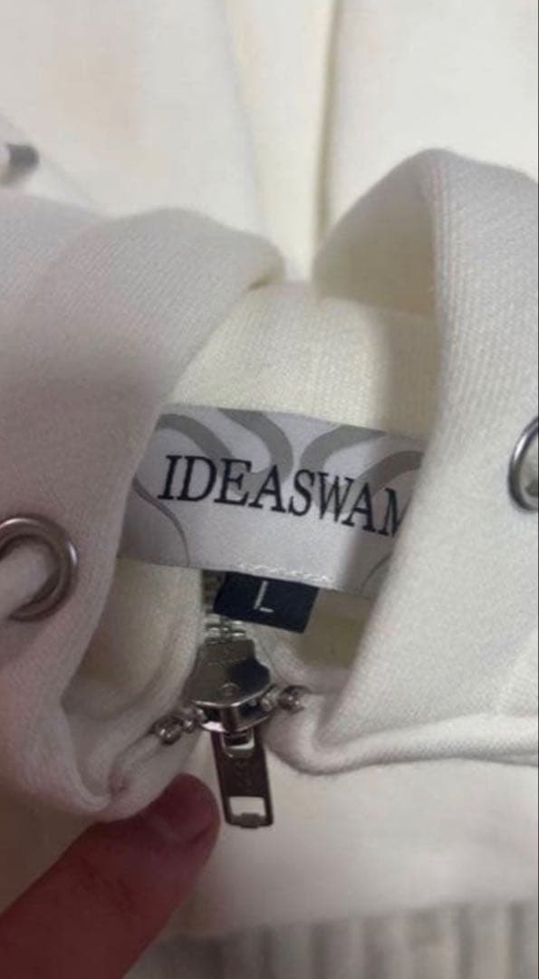 ideaswam zip hoodie ジップパーカー　ホワイト　イデアスワム