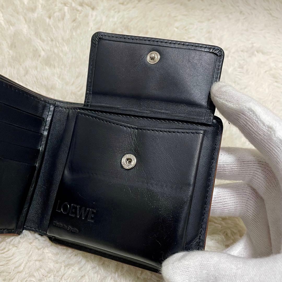 箱付き LOEWE ロエベ パズル バイフォールド 二つ折り財布 ブラック
