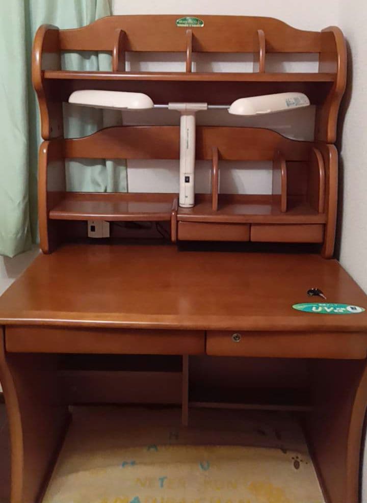 本日限り 極美品 コイズミ WOODY ECO 学習机 本棚 ライト付き 小学生