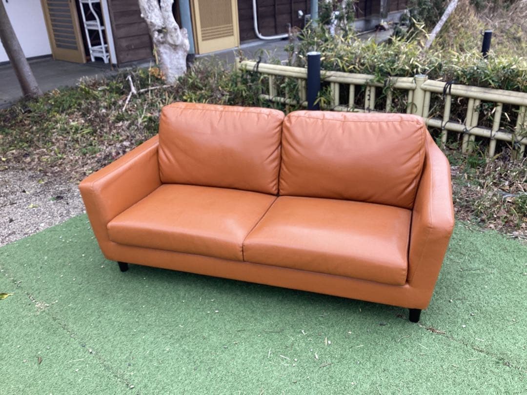 キャメル　2人掛け　ソファ　美品　椅子