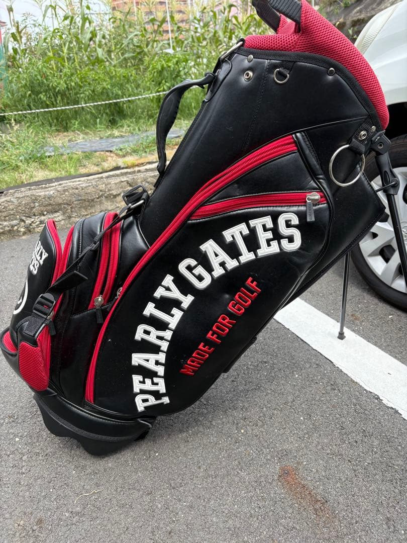 PEARLY GATES ゴルフキャディバッグ 黒赤