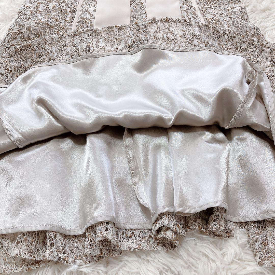 クリーニング済✨Mystradaシャンブレーレースマーメイドドレス ベージュ