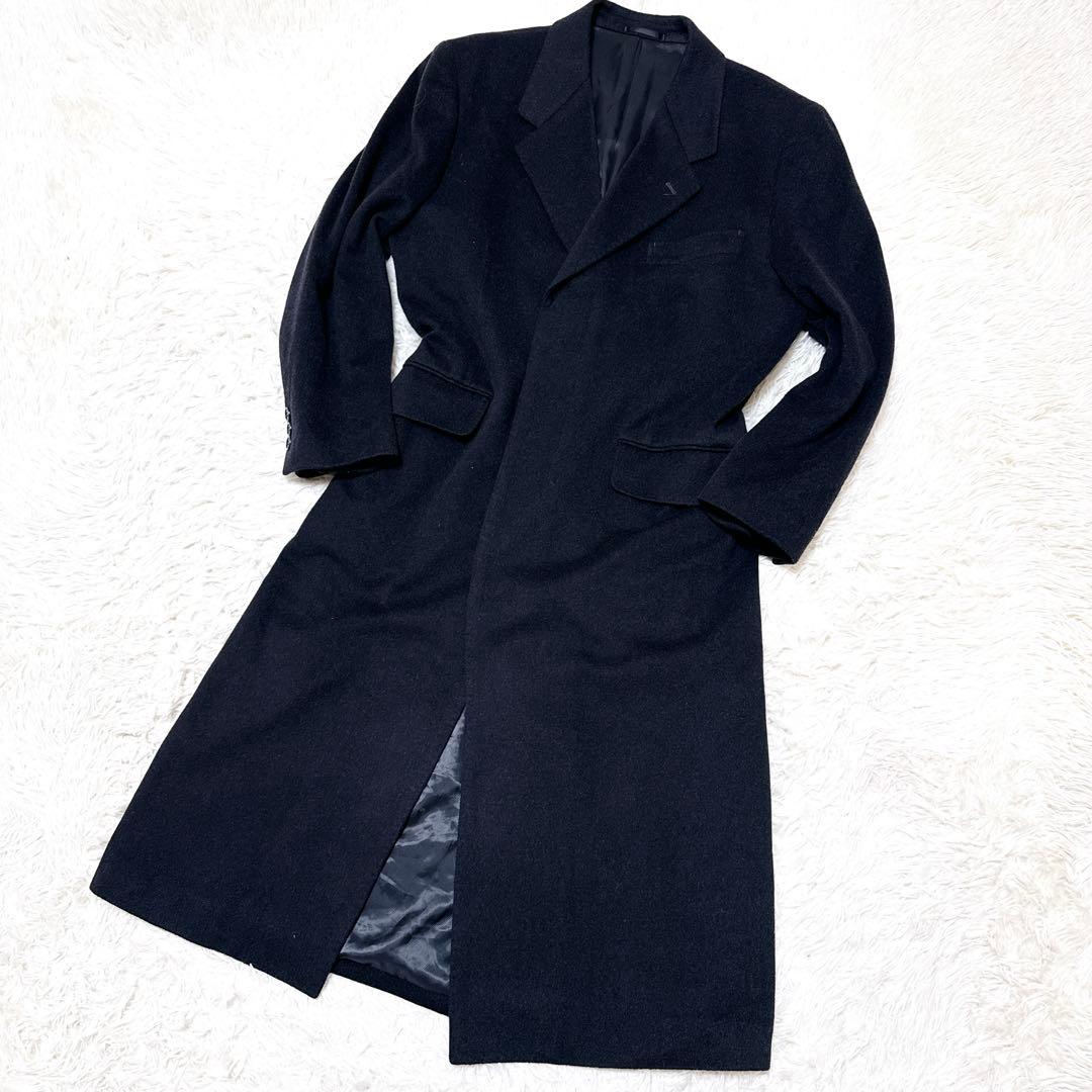 vintage チェスターコート XL カシミヤ混　90s ロング丈　未使用級