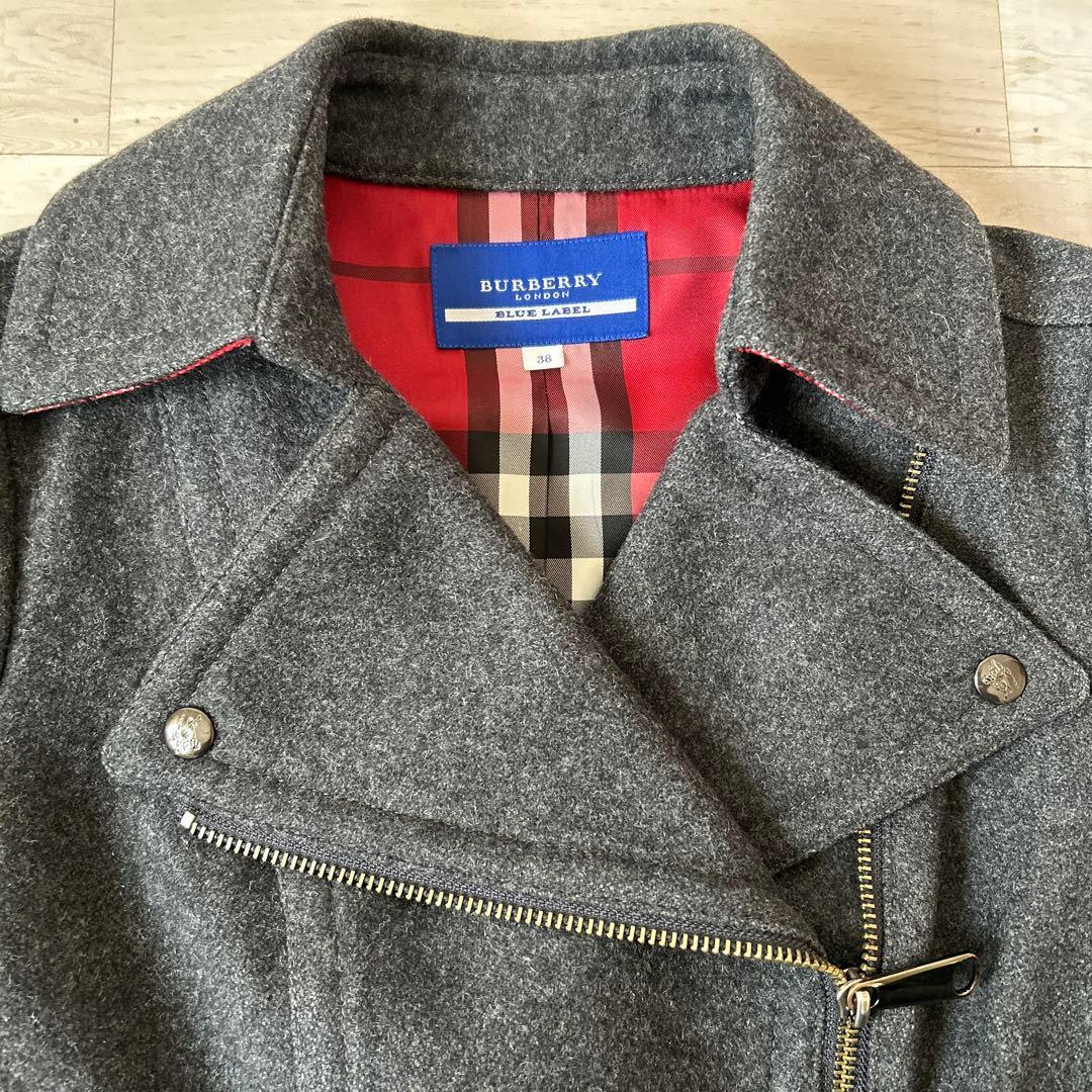 【美品】wこ19 BURBERRYバーバリー　ライダースジャケットsize38