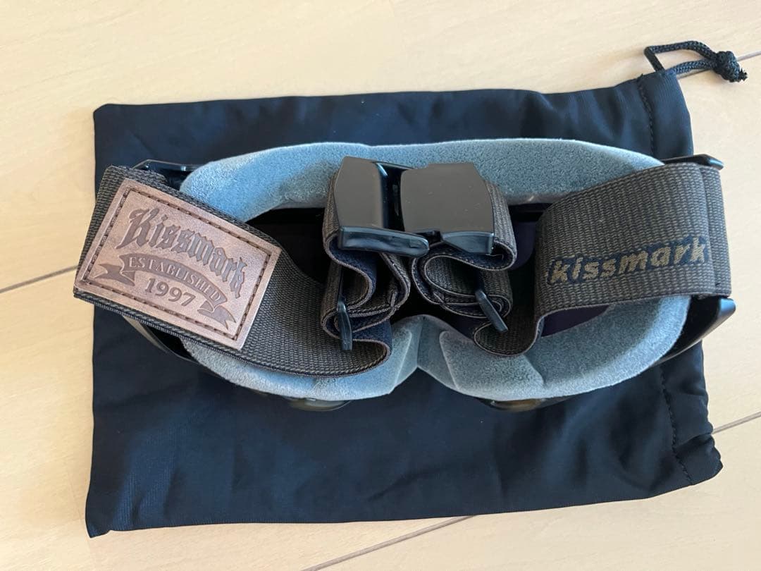 kissmark キスマーク　スノボウエア上下、ゴーグルセット迷彩柄　L