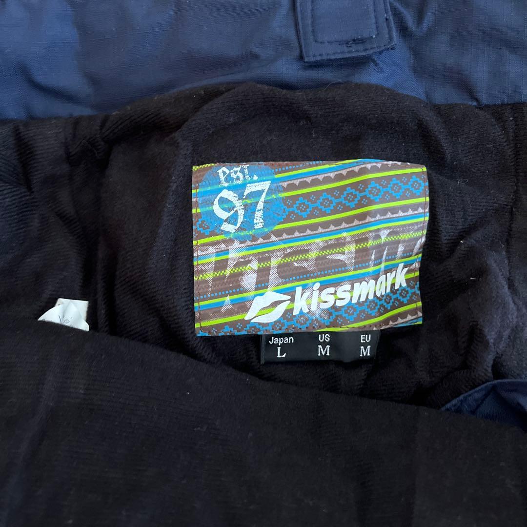 kissmark キスマーク　スノボウエア上下、ゴーグルセット迷彩柄　L
