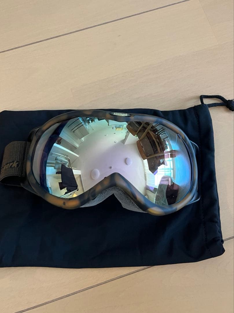 kissmark キスマーク　スノボウエア上下、ゴーグルセット迷彩柄　L