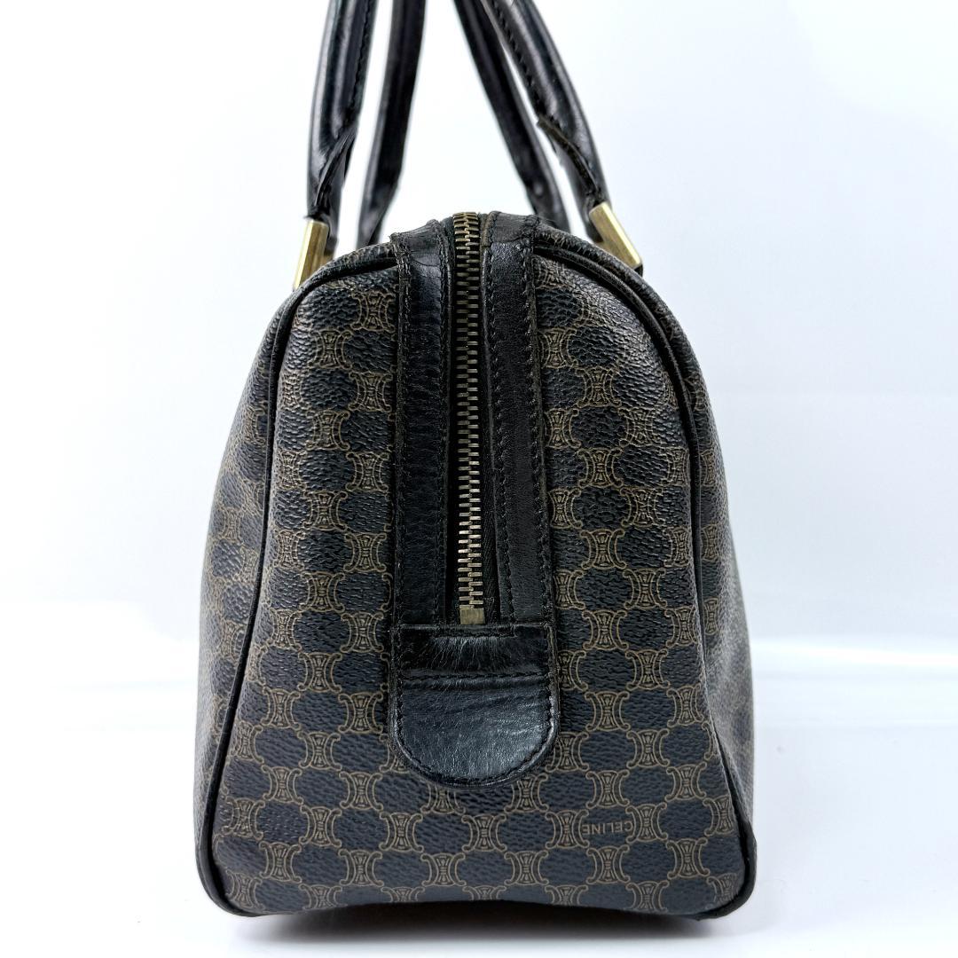 CELINE ミニボストンバッグ トリオンフ 黒 マカダム ハンドバッグ