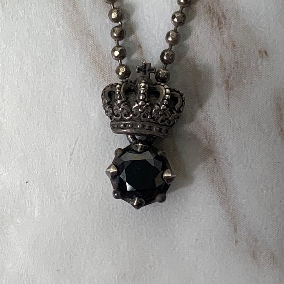 Justin Davis ネックレス ブラック クラウン silver925