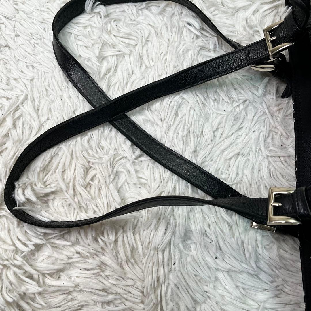 希少✨バーバリー トートバッグ　ナイロン レザー ホースロゴ　A4