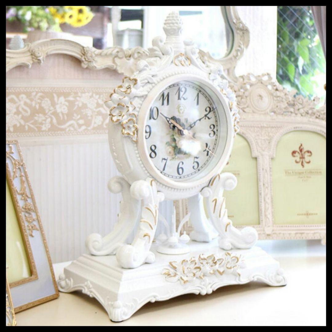 輸入雑貨　プリンセス　ヨーロピアン　姫系　テーブルクロック置時計　回転オブジェ付