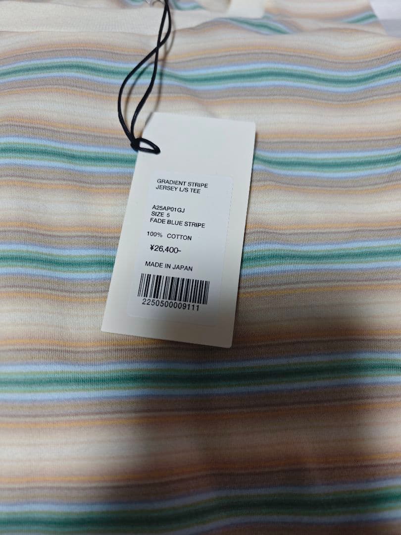 トップス AURALEE GRADIENT STRIPE JERSEY L/S TEE 5