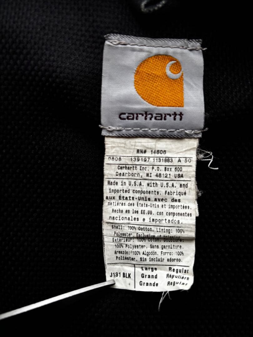 USA製　カーハート　アクティブジャケット ブラック　良フェード　Lサイズ