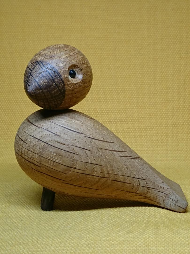 【美品】鳥　木彫　北欧　オブジェ　置物　インテリア　工芸品　美術品　A2633